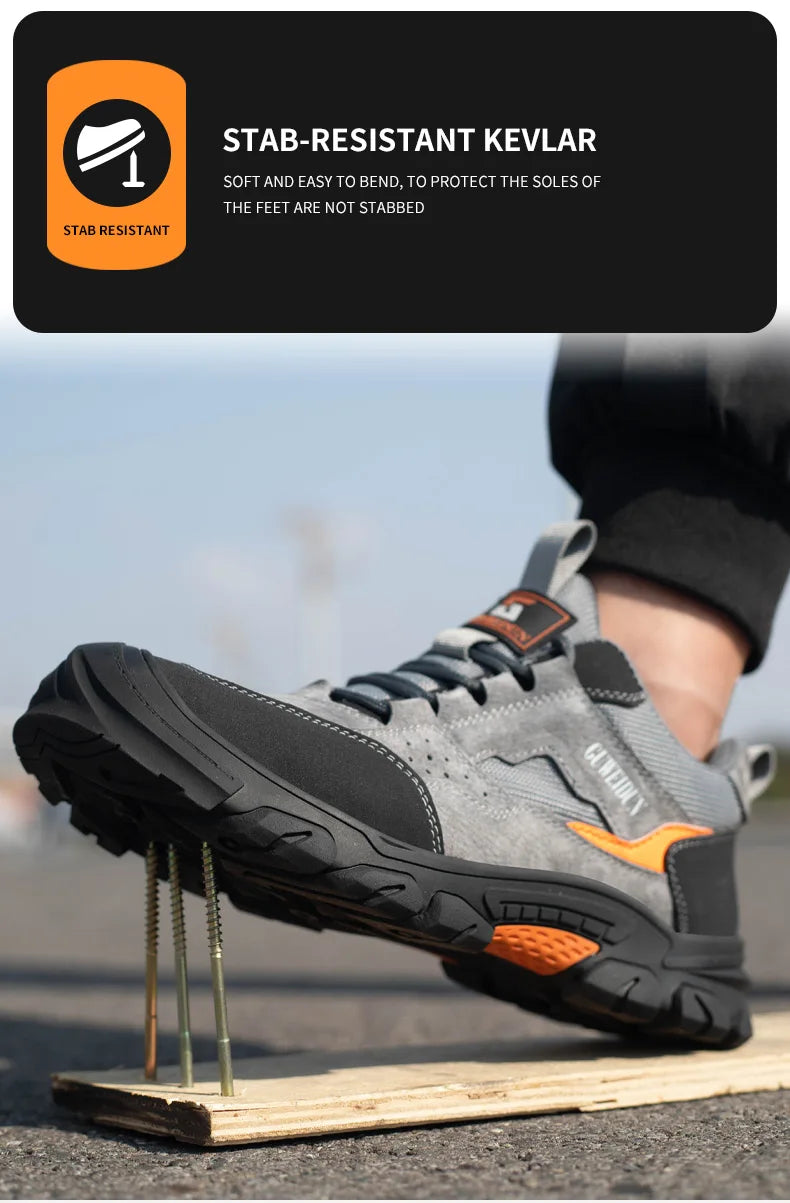 Men’s Lightweight Safety Work Shoes – Plastic Toe & Anti-Puncture